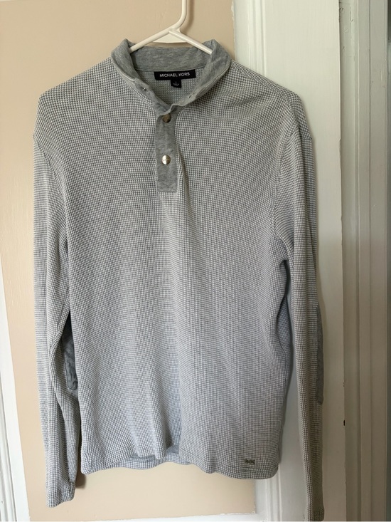 Michael Kors Other - Michael Kors Men’s Light Gray button up Waffle Knit Sweater
